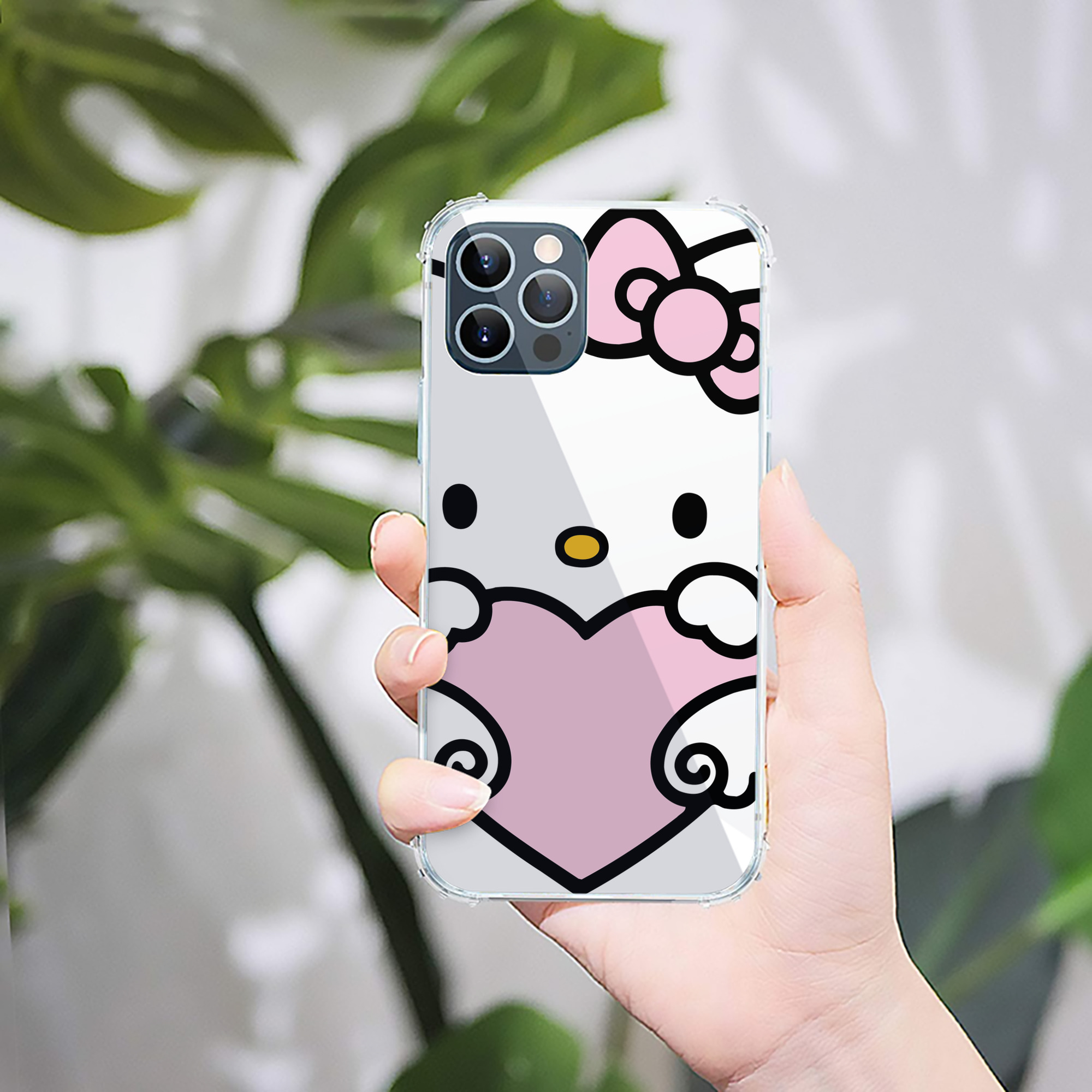 （画像用） Hello Kitty ハローキティ 【iPhone 12シリーズ対応】透明スマホケース（クリアソフトケース）